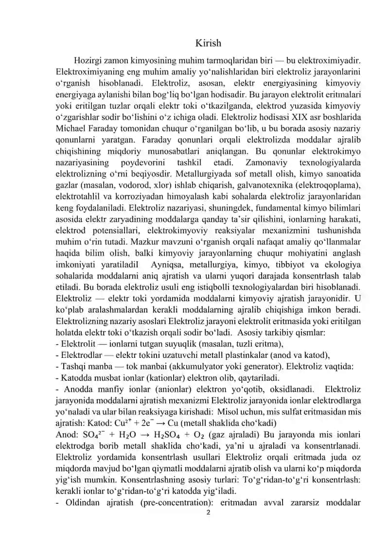 Elektroliz jarayonlari 2