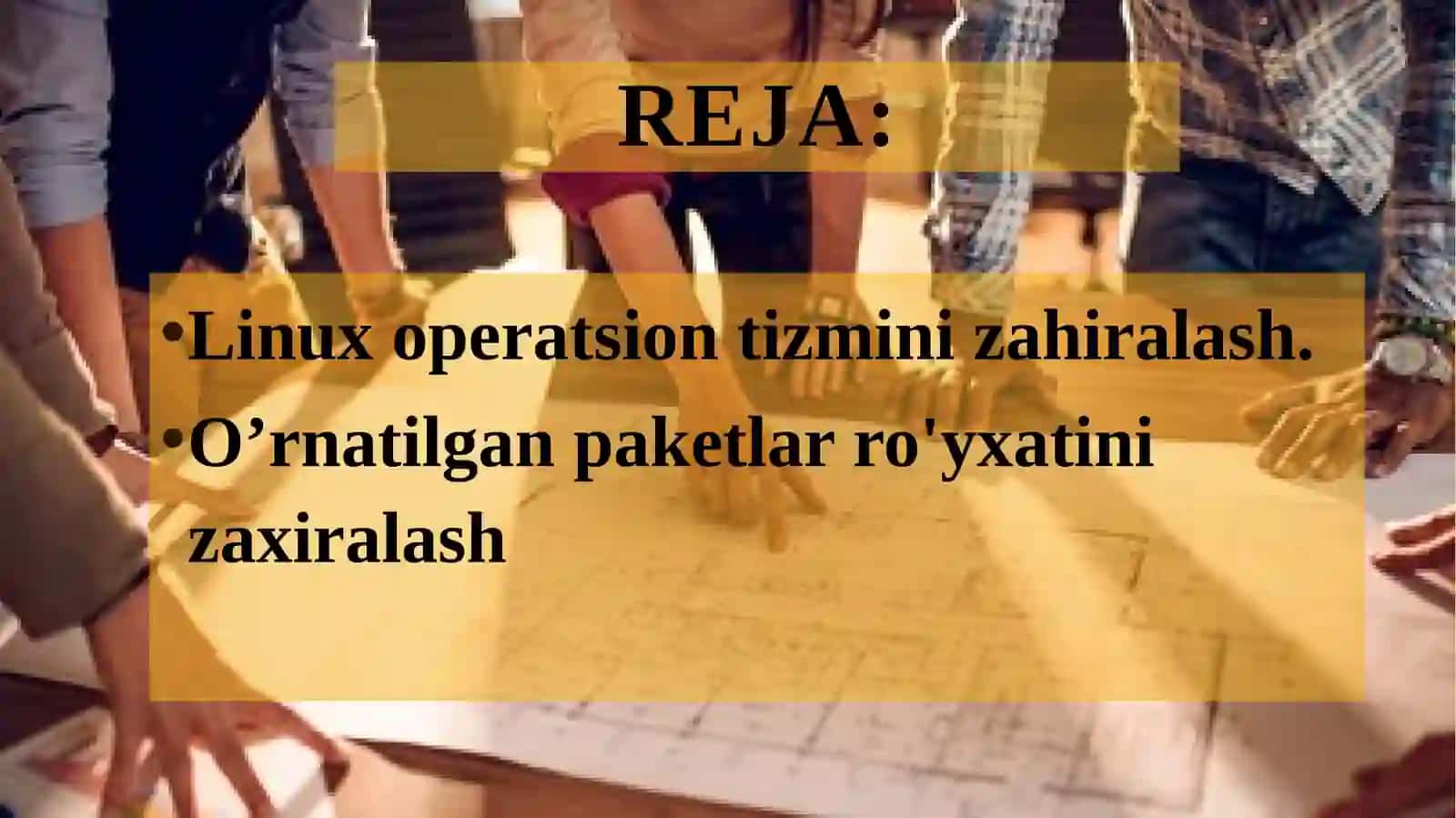 OPERASION TIZIMNI ZAHIRALASH VA TIKLASH USULLARI 2