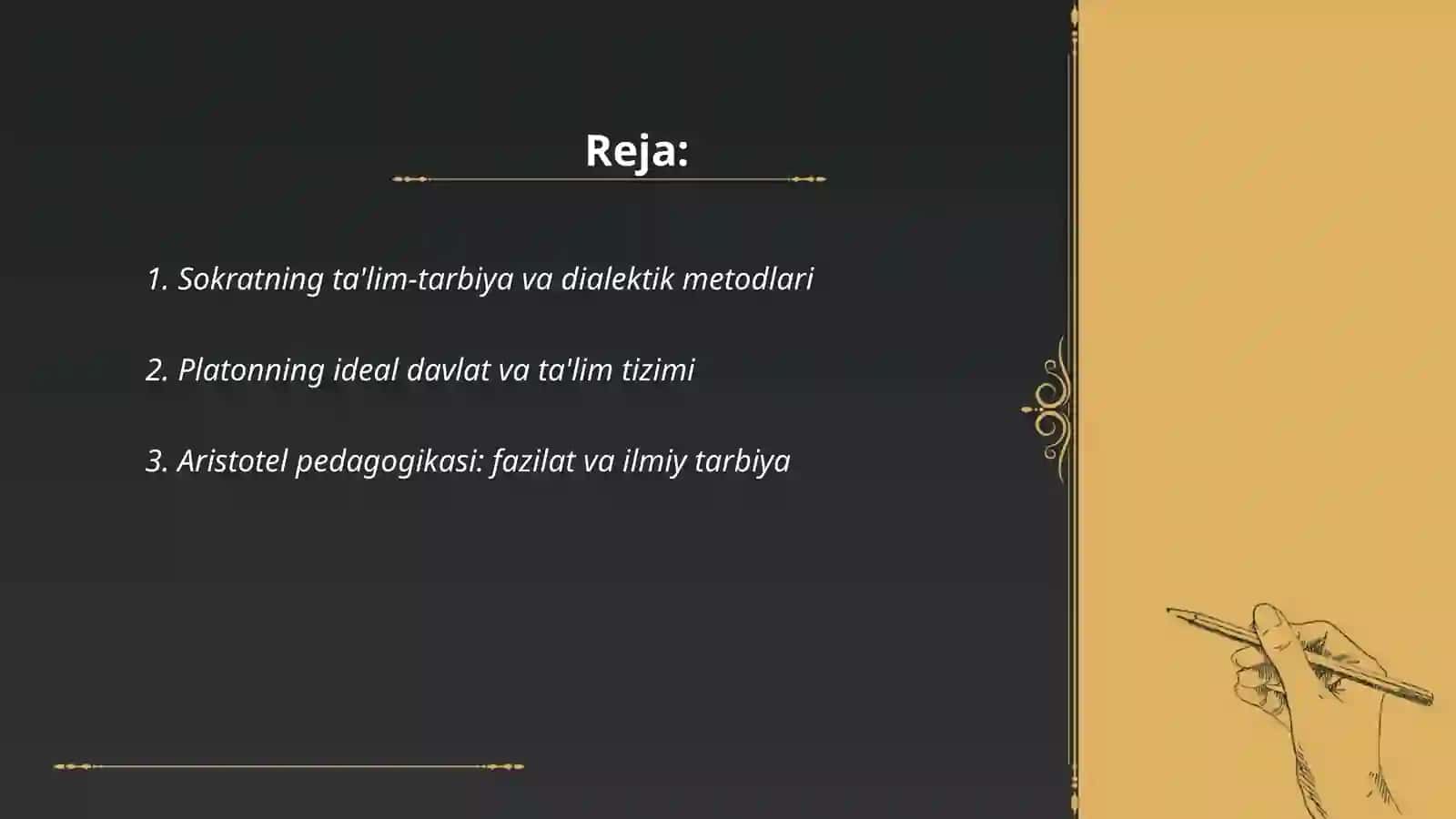 QADIMGI FAYLASUFLARNI PEDAGOGIK QARASHLARI 2