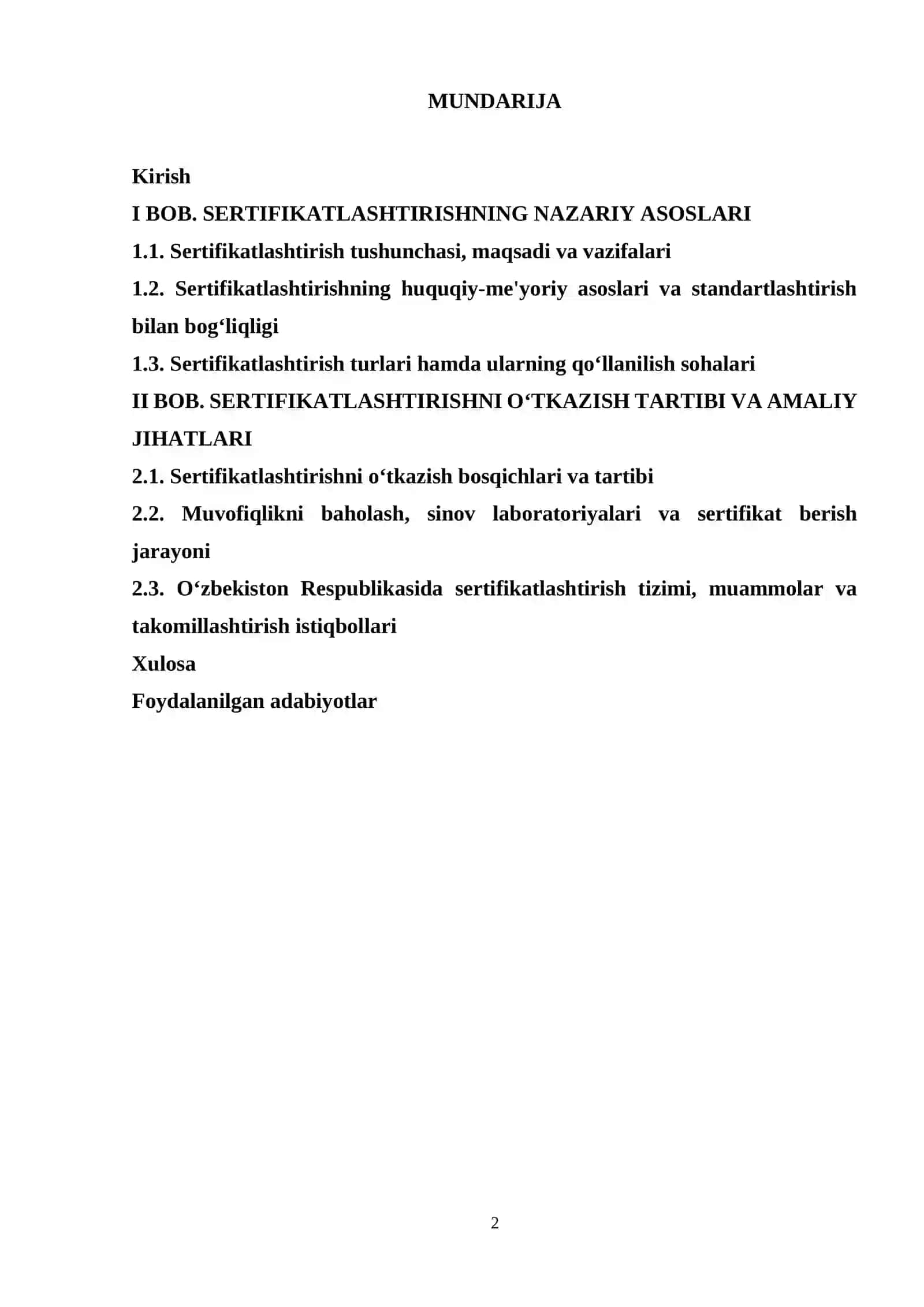 Sertifikatlashtirishni oʻtkazish tartibi 2