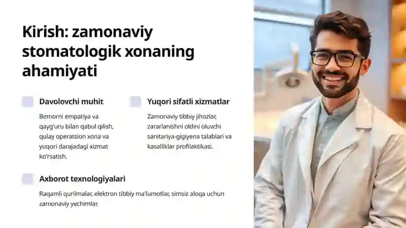 Zamonaviy stomatologik xonaning jihozlanishi 2