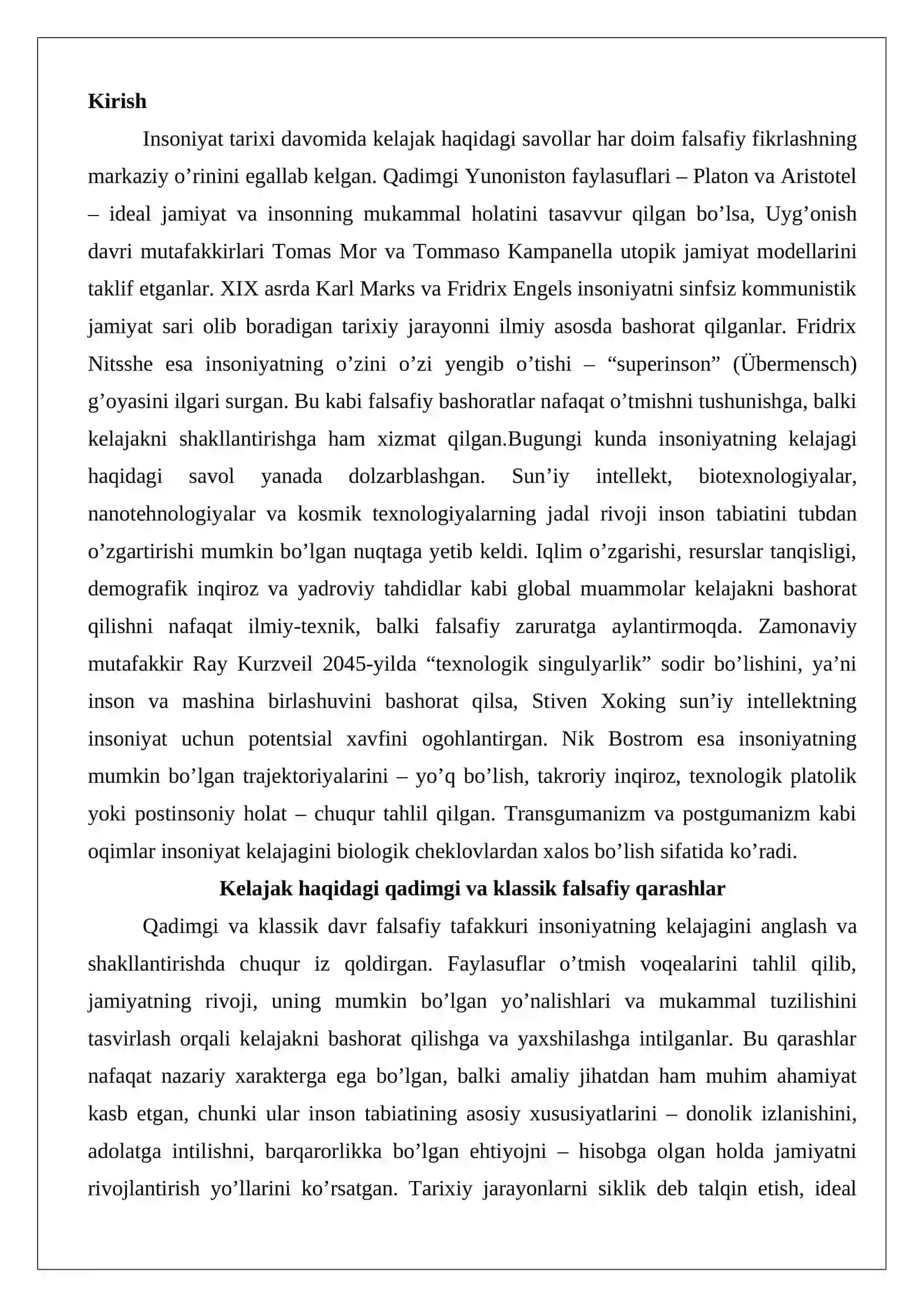 Insoniyatning kelajagi haqidagi falsafiy bashoratlar 2