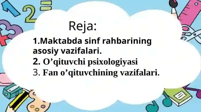 Sinf rahbarining vazifalari 2