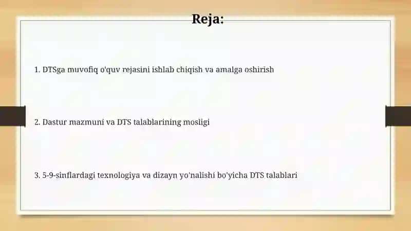 DTS TАLАBLАRI VА O’QUV DАSTURI MAZMUNI 2