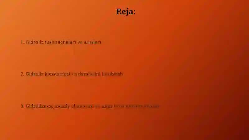Gidroliz kontatasi va darajasini hisoblash 2