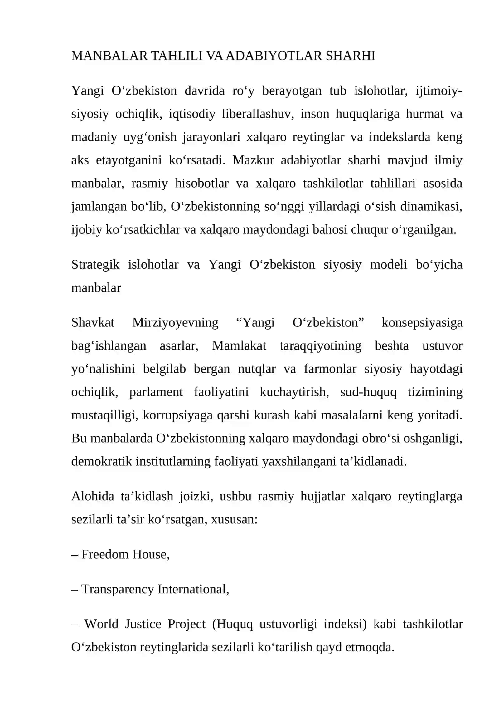 MANBALAR TAHLILI VA ADABIYOTLAR SHARHI 2