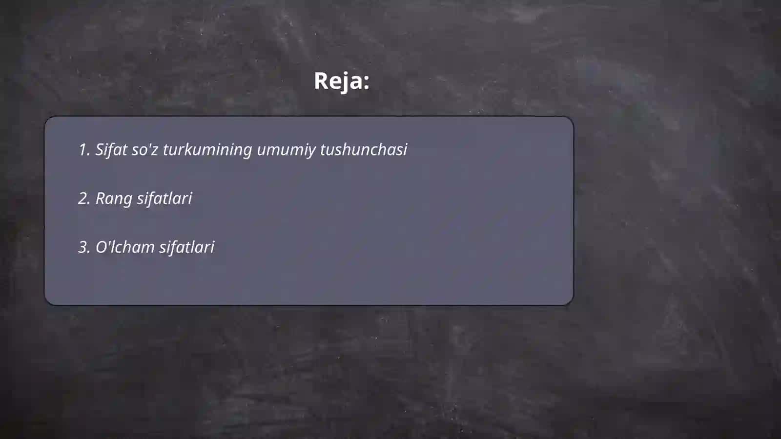 Sifat so'z turkumi. Sifatning mano turlari 2
