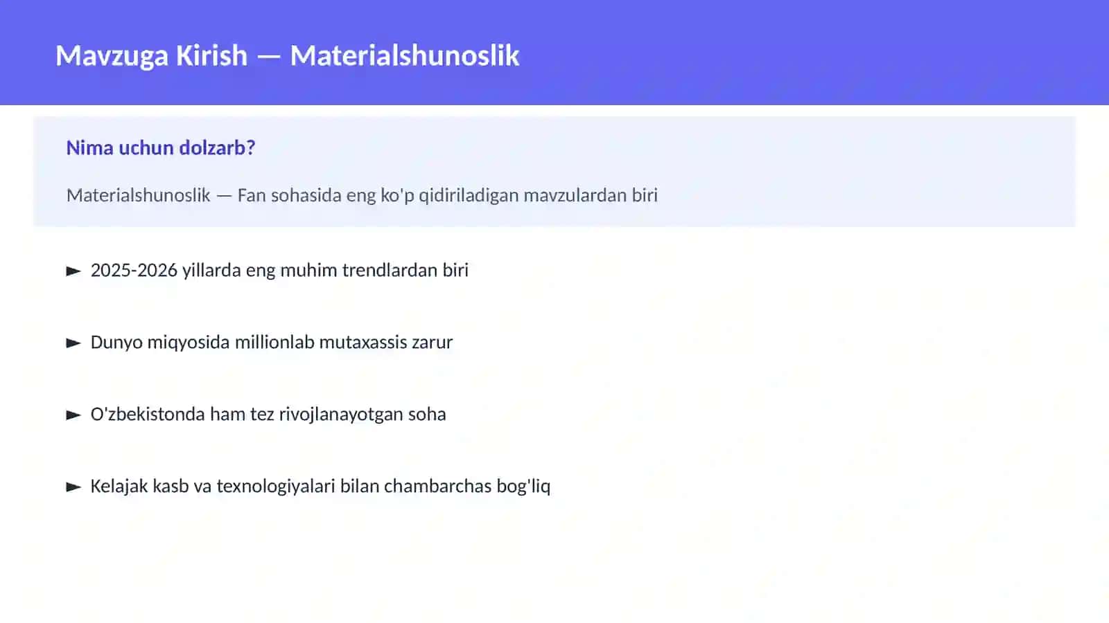 Materialshunoslik 2