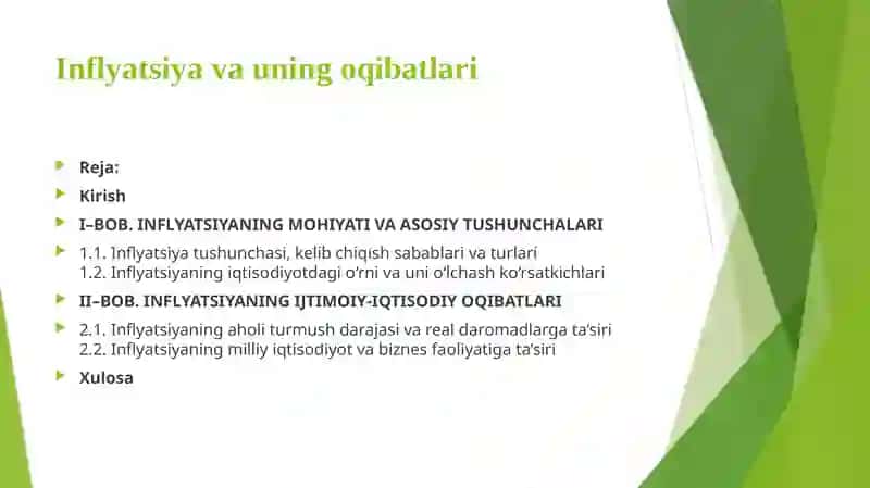 Inflyatsiya va uning oqibatlari 2