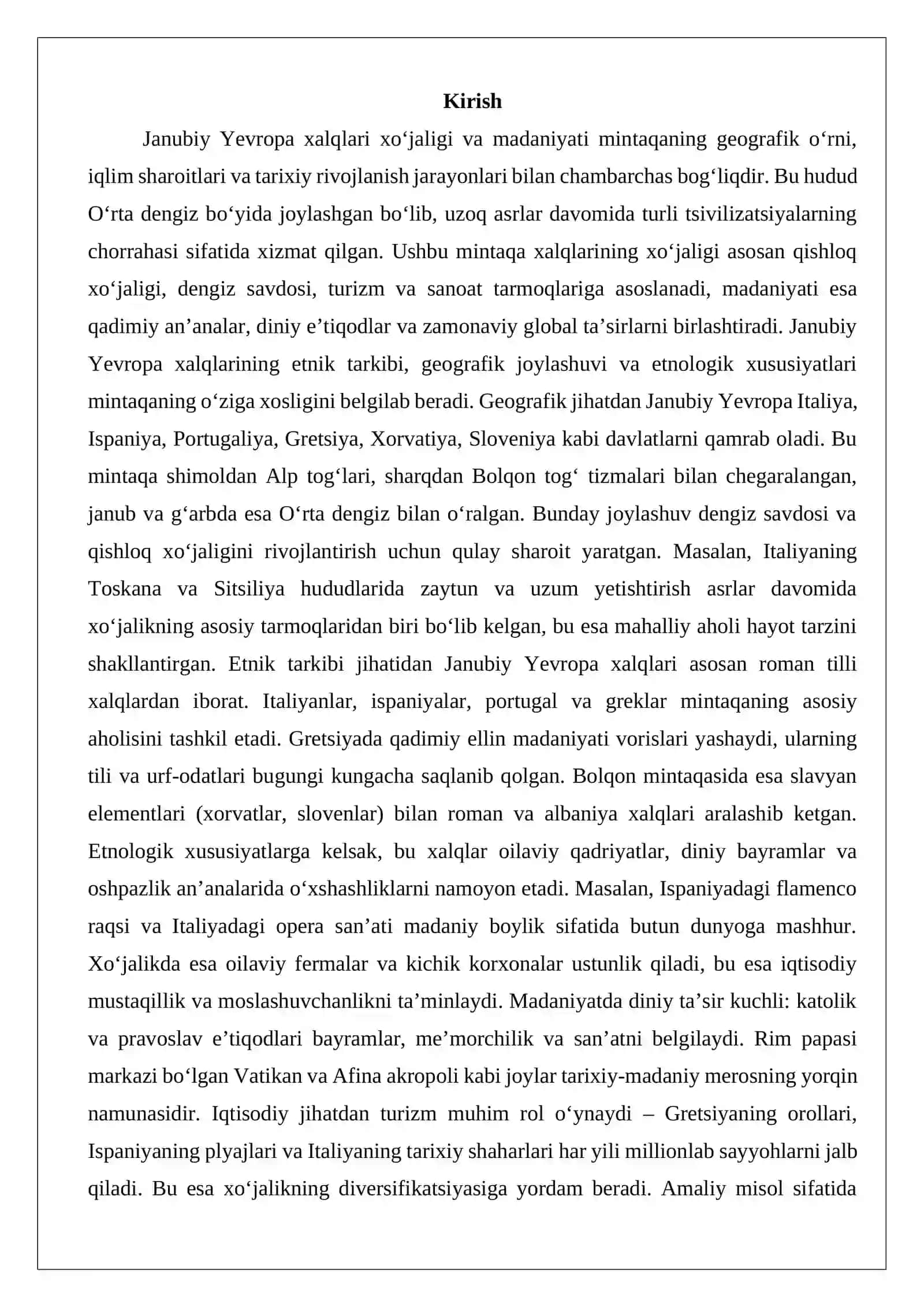 Janubiy Yevropa xalqlari xoʻjaligi va madaniyati 2