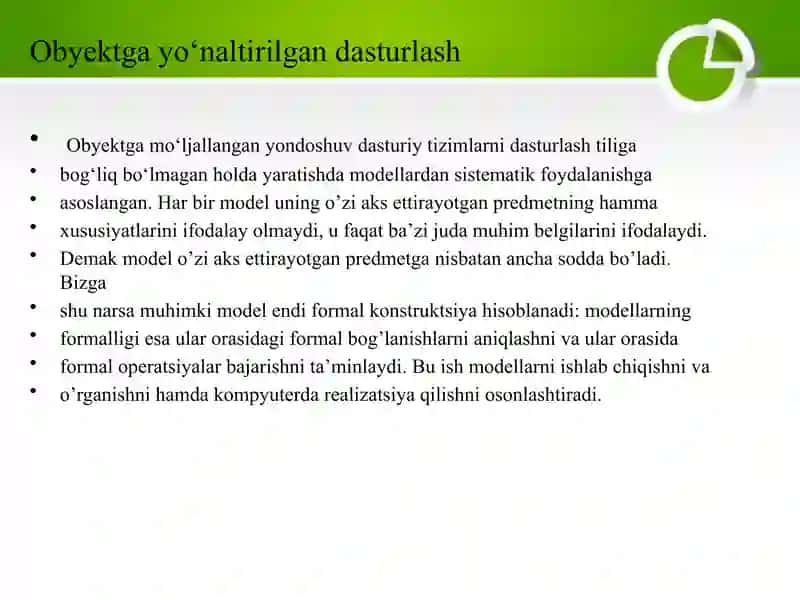 Obyektga yo‘naltirilgan dasturlash asoslari 2
