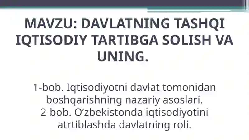 IQTISODIYOT TARMOQLAR VA SOHALAR 2