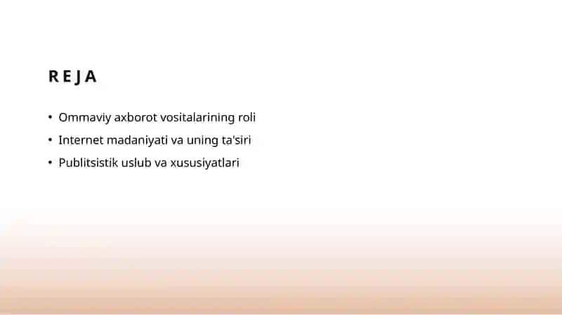 Ommaviy axborot vositalari. Internet madaniyati. Publitsistik uslub va uning xususiyatlari 2