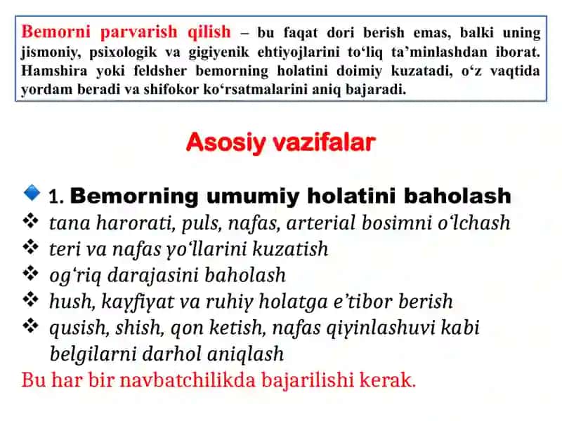 Bemorlarni parvarishlash 2