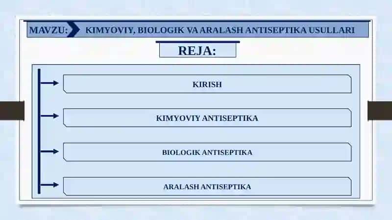 KIMYOVIY, BIOLOGIK VA ARALASH ANTISEPTIKA USULLARI 2