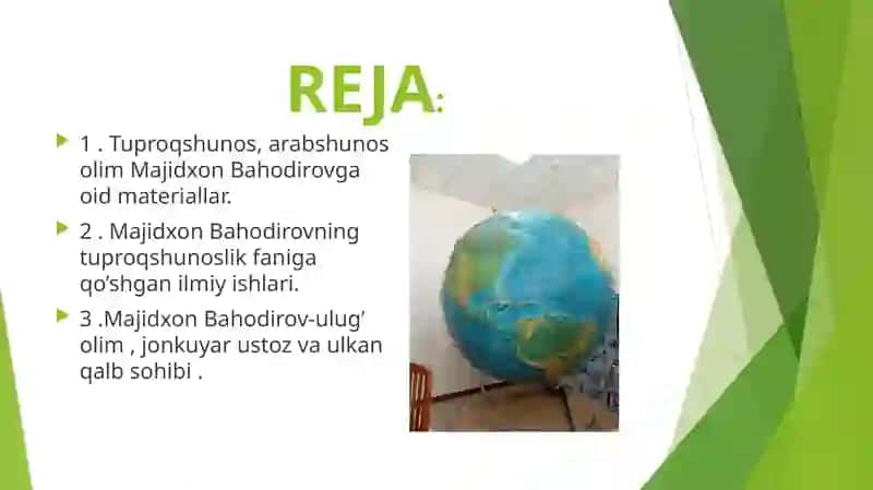 Majidxon Bahodirovning tuproqlar geografiyasiga qo’shgan hissasi 2
