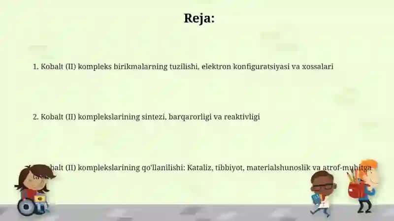 Kobalt(II) kompleks birikmalarivaularningxossalari 2