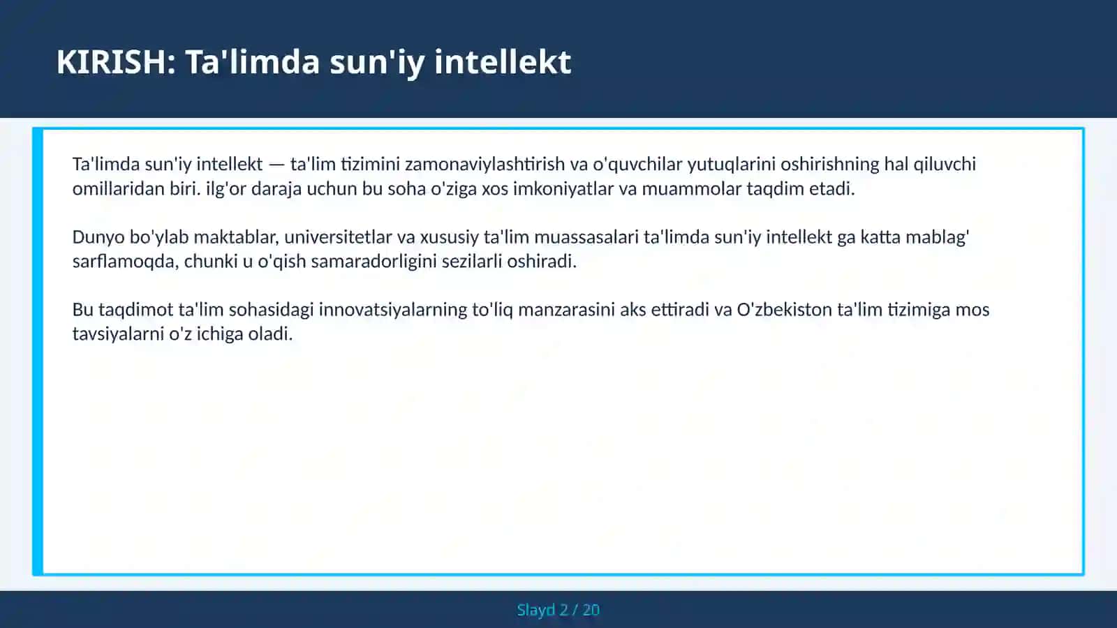 Ta'limda sun'iy intellekt 2