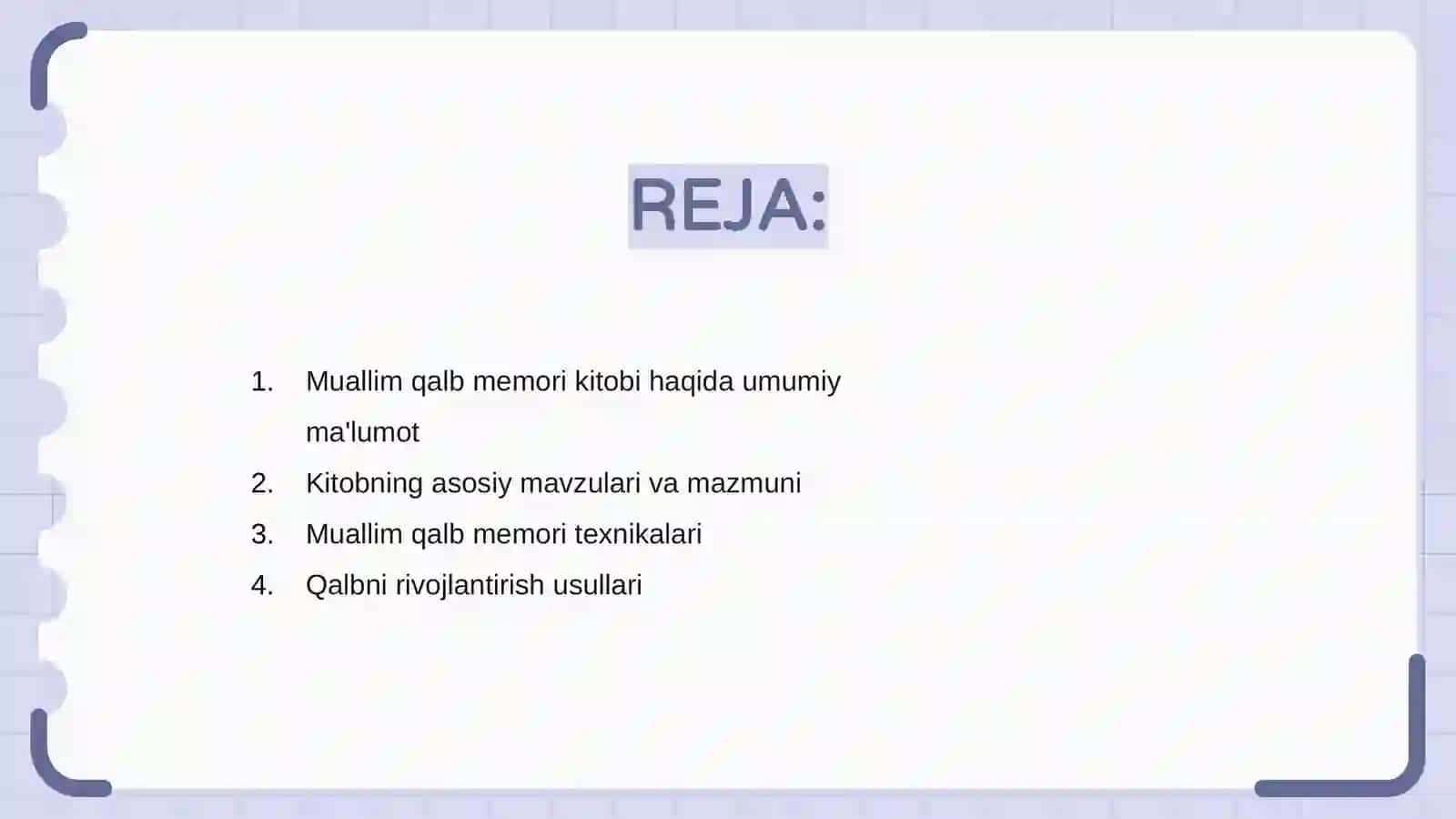 Muallim qalb memori kitobi tahlili 2