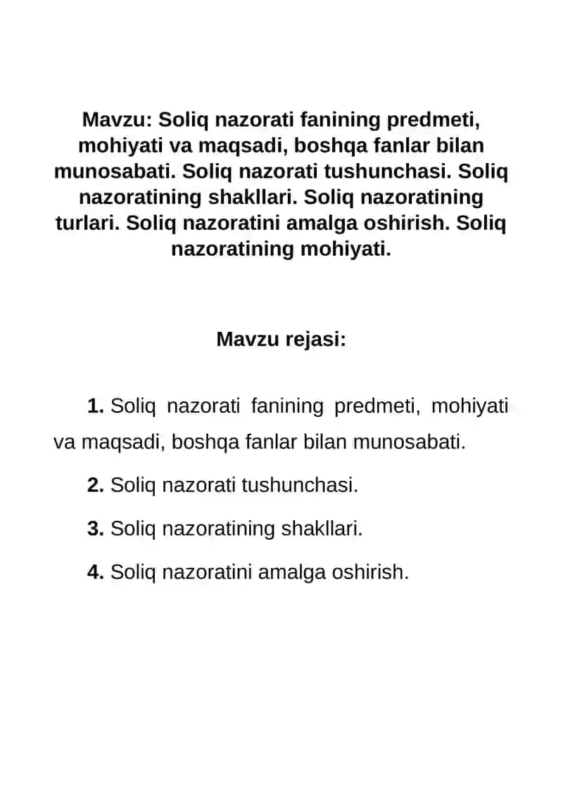 SOLIQ NAZORATI 2