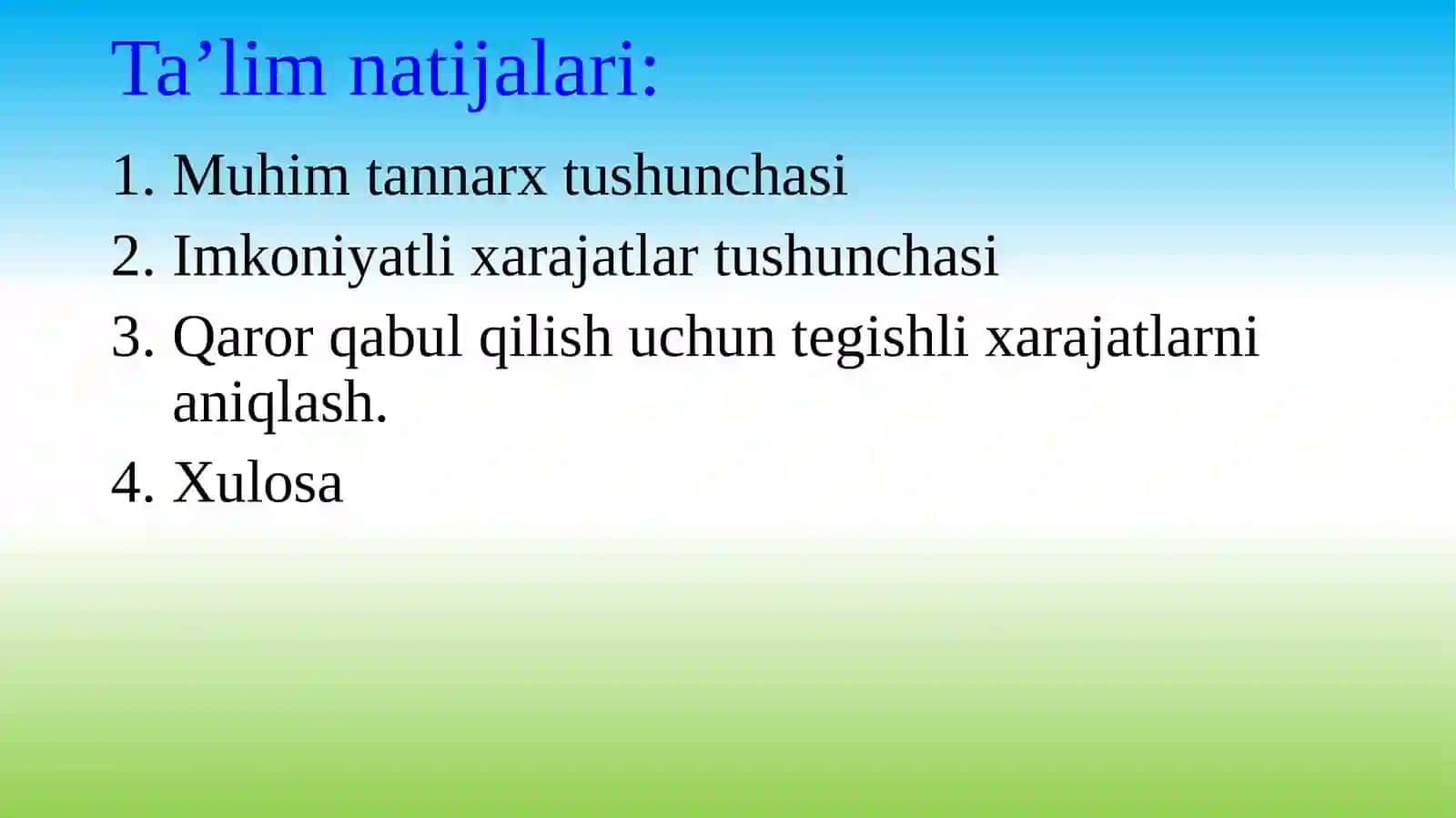 Muhim harajatlar tahlili 2