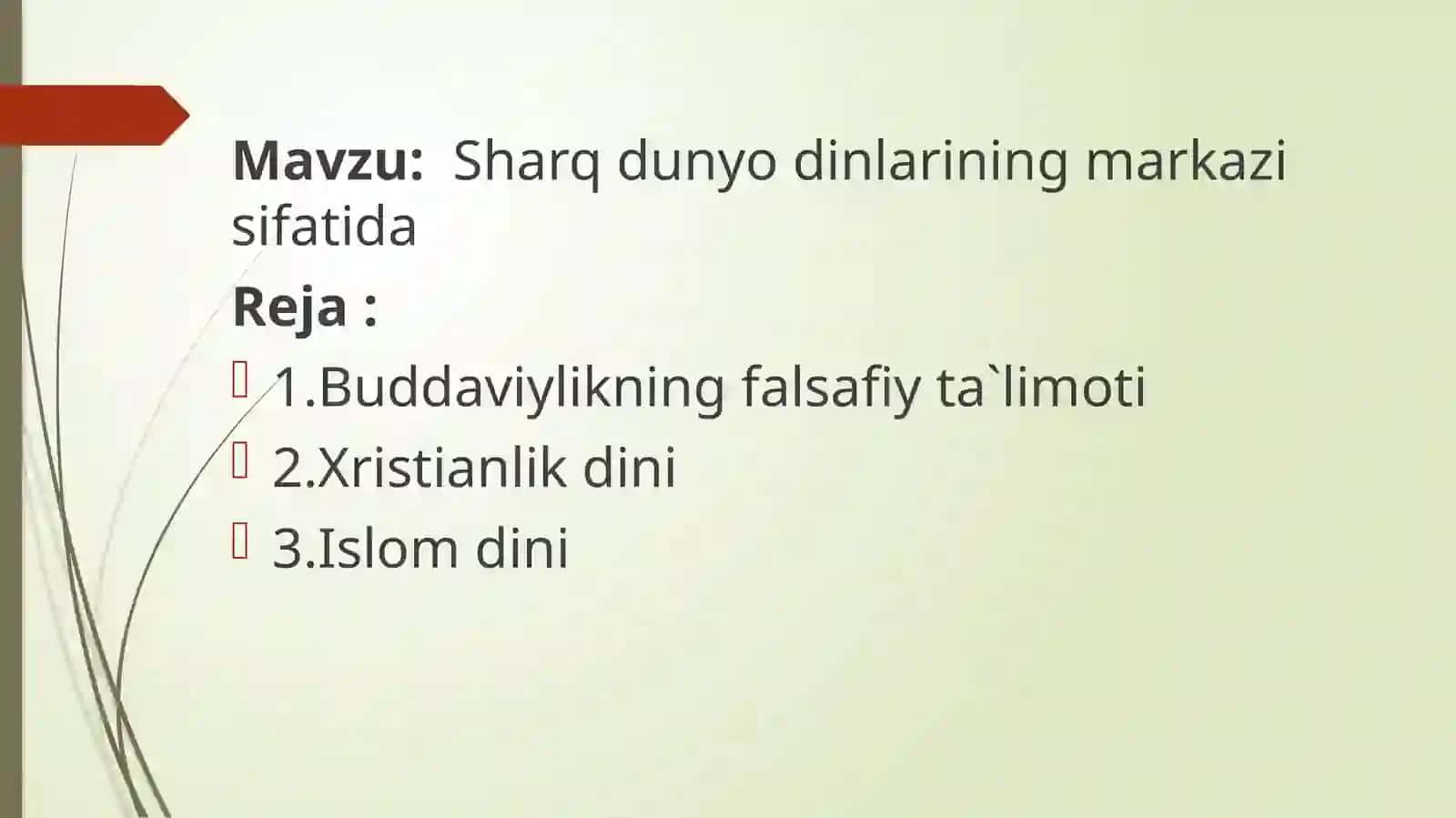 Sharqdunyodinlarining markazi sifatida 2