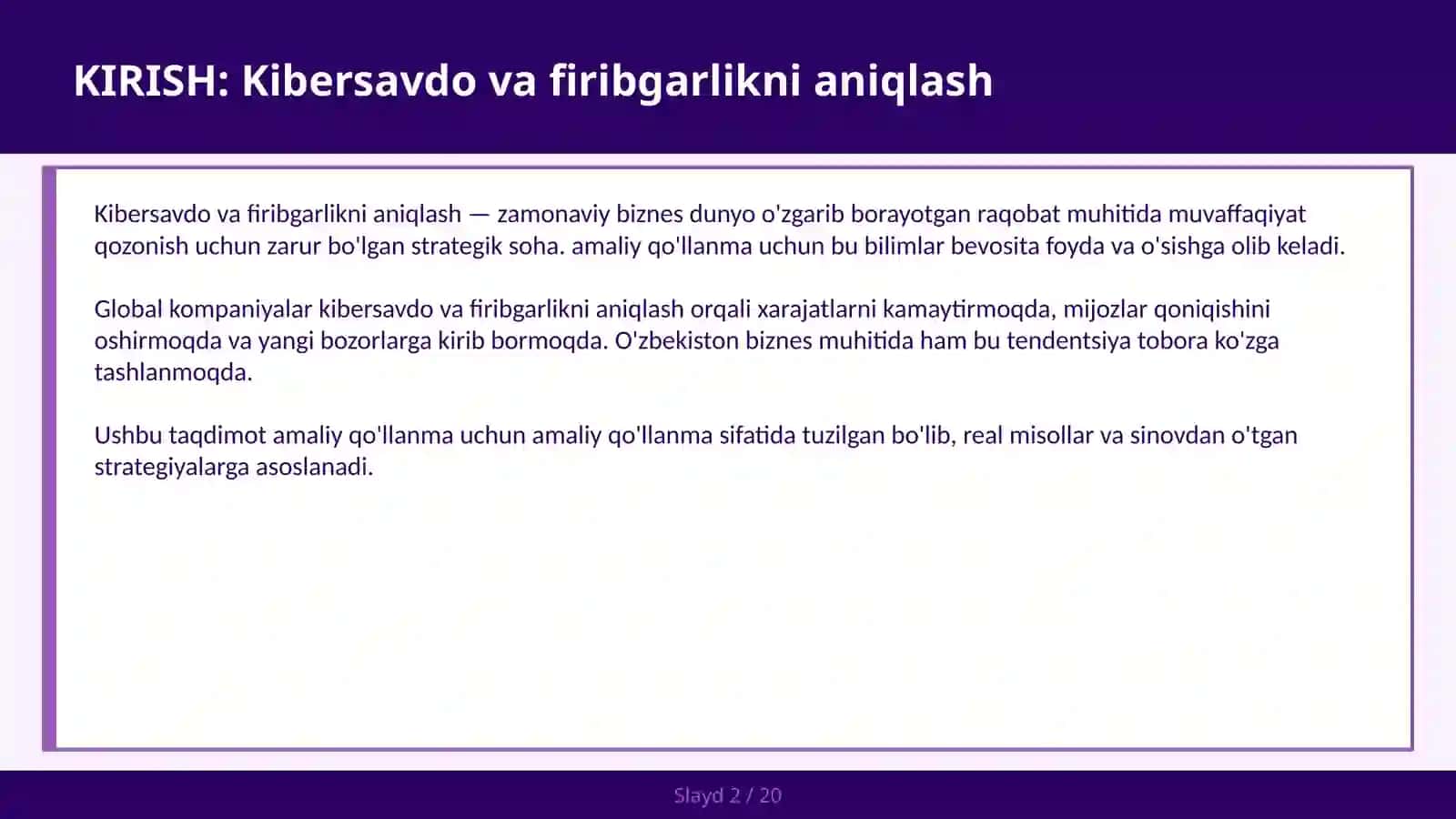 KIBERSAVDO VA FIRIBGARLIKNI ANIQLASH 2