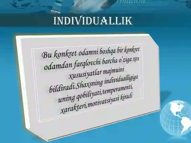 Shaxsning individual psixologik xususiyatlari 2