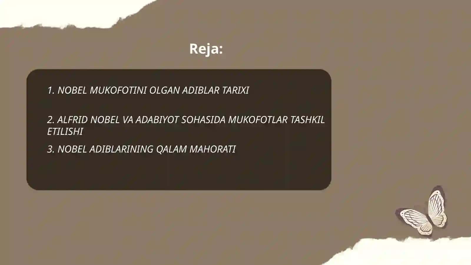 NOBEL MUKOFOTINI OLGAN ADIBLAR VA "JAHON ADABIYOTI" JURNAL 2
