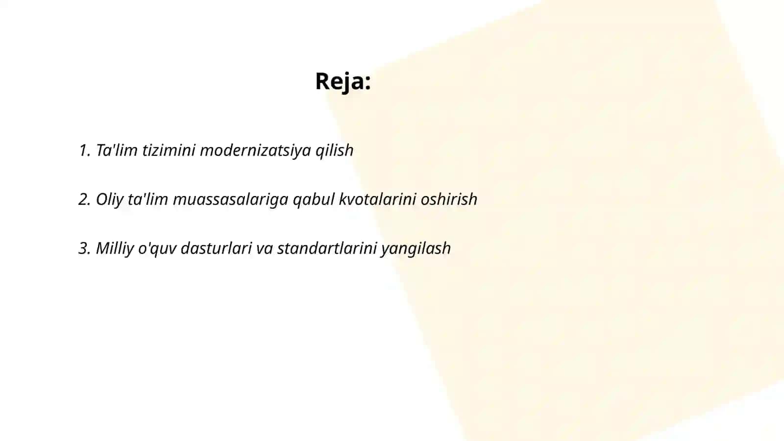 Ta'lim tizimini modernizatsiya qilish 2