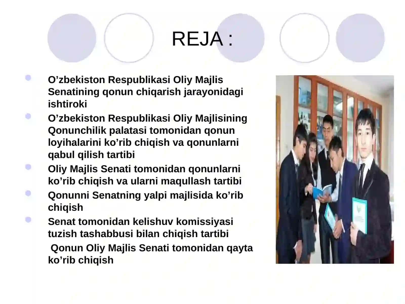 9-sinf Huquq fanidan dars ishlanma. Oliy majlis 2