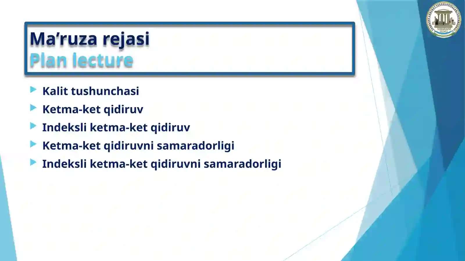 Ma’lumotlar tuzilmasi va algoritmlar 2