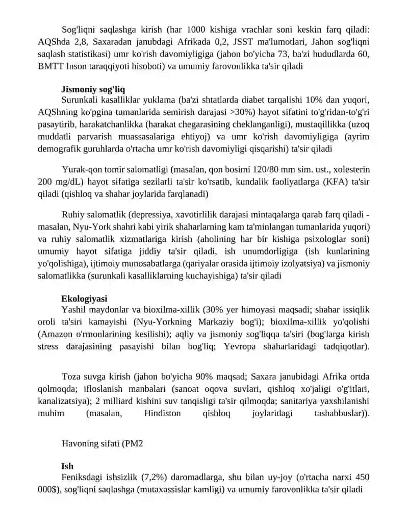 Turmush darajasiga tasir etuvchi omillar 2
