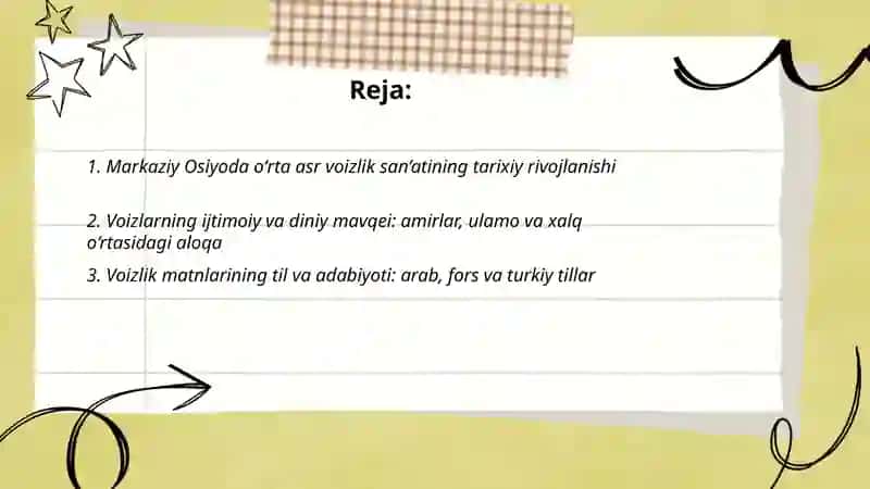 Markaziy Osiyoda oʻrta asir voizlik sanati 2