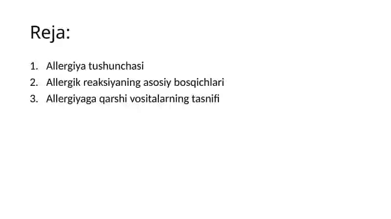 "Allergiyaga qarshi vositalar" 2