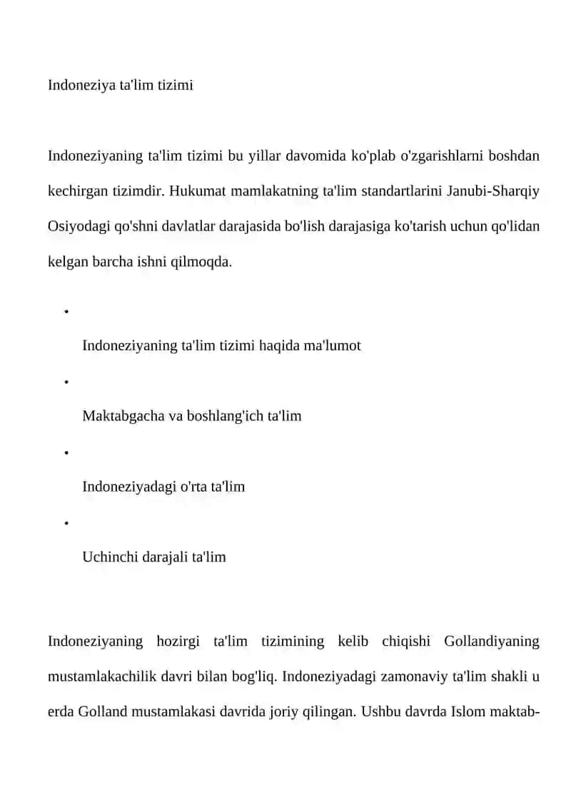 Indoneziya ta'lim tizimi 2