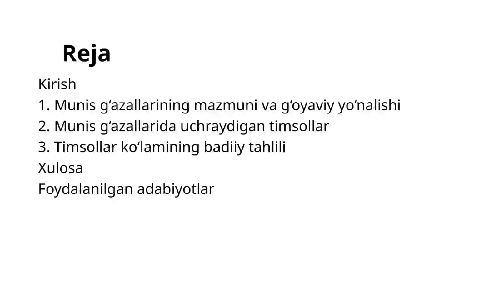 Munis g‘azallari timsollari 2