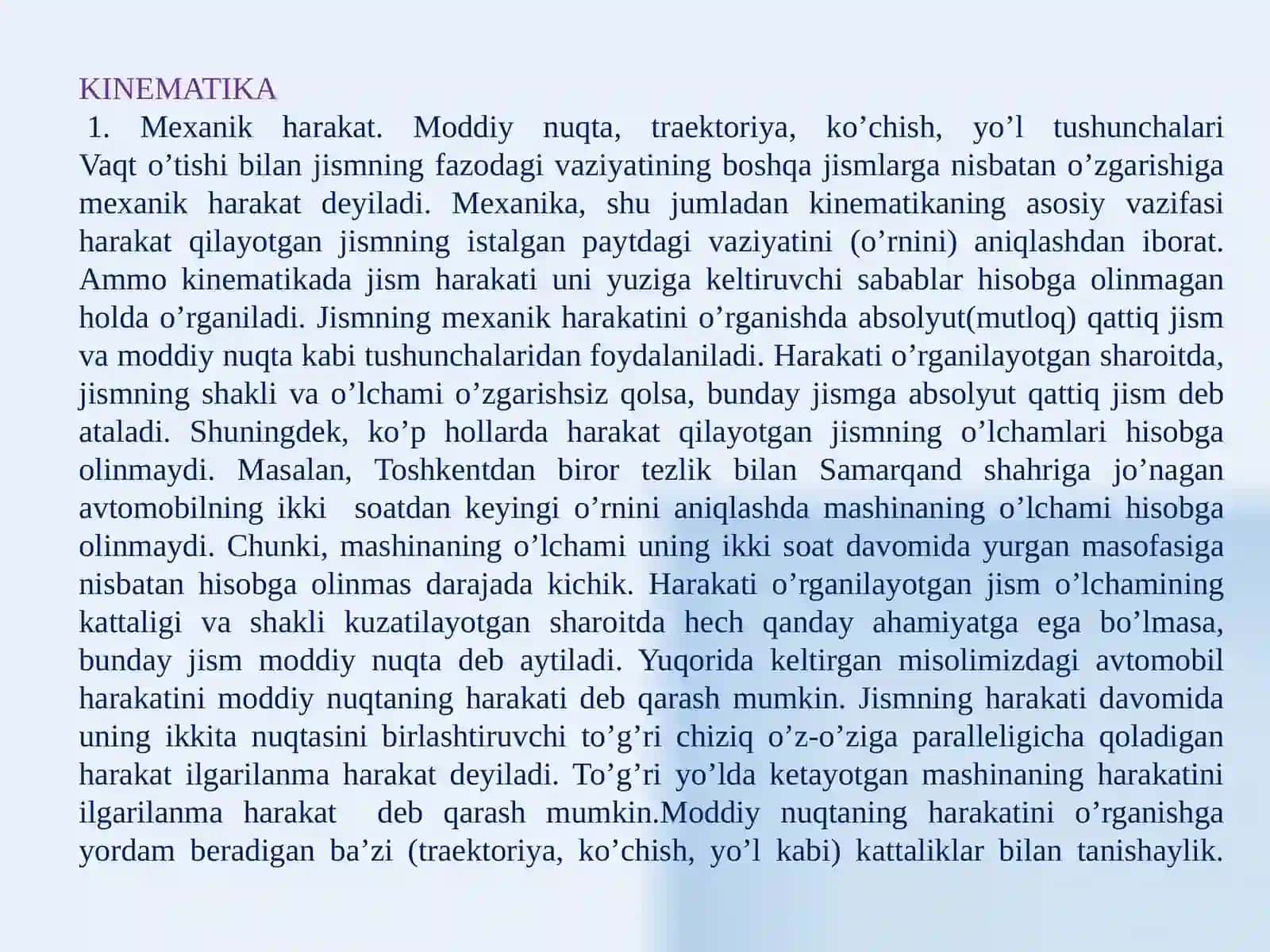 Kinematika va Dinamika 2