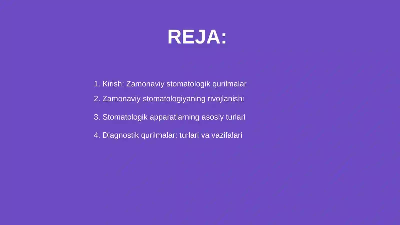 Zamonaviy stomatologik qurilmalar. Tasnifi 2