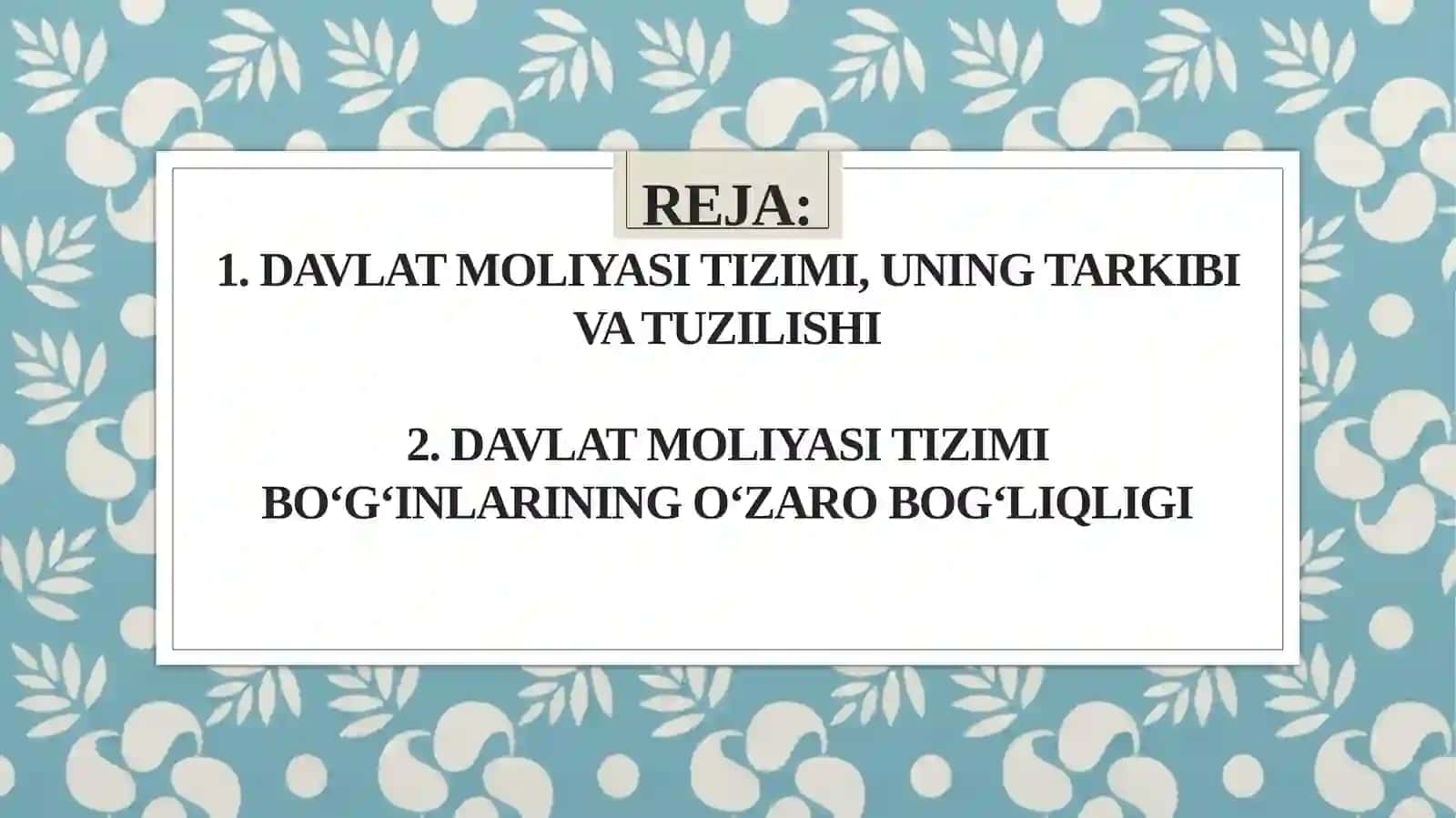 Davlat moliya 2