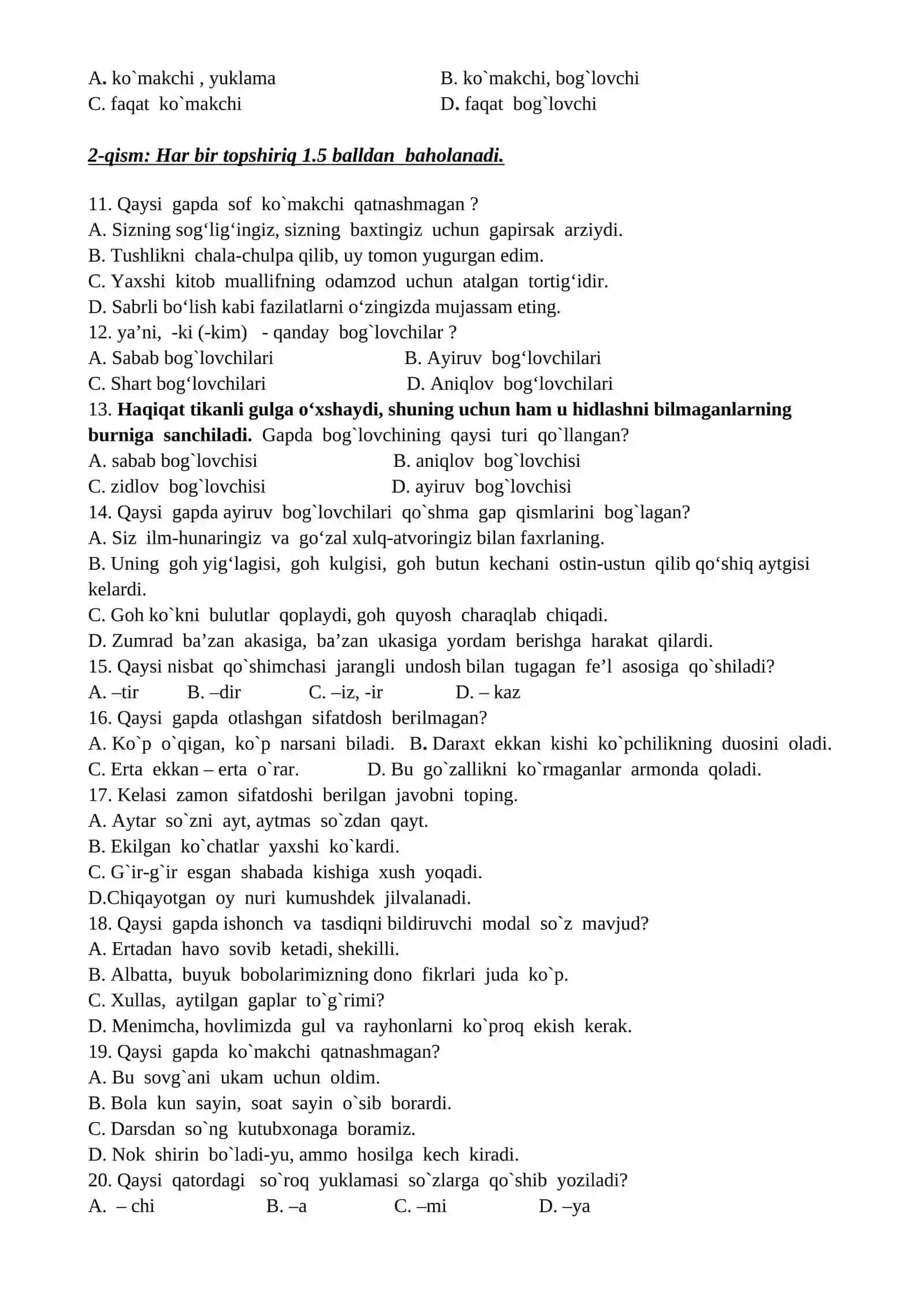 O‘zbek tili 10-sinf 2