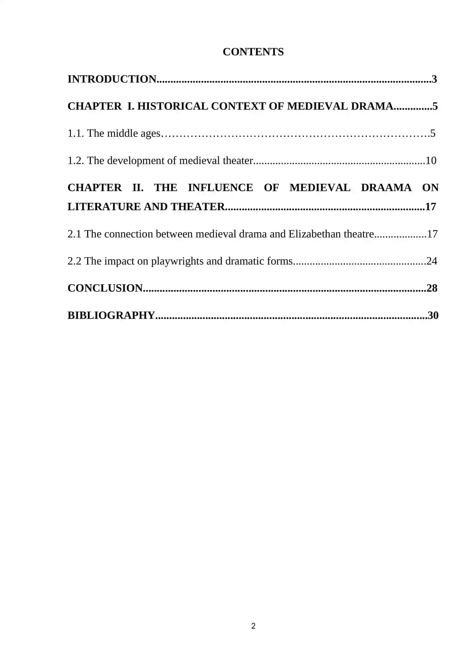 Course Work: The Medieval Drama 2
