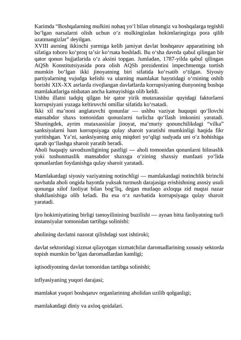 Korrupsiyaga qarshi kurashning jahon tajribasi 2