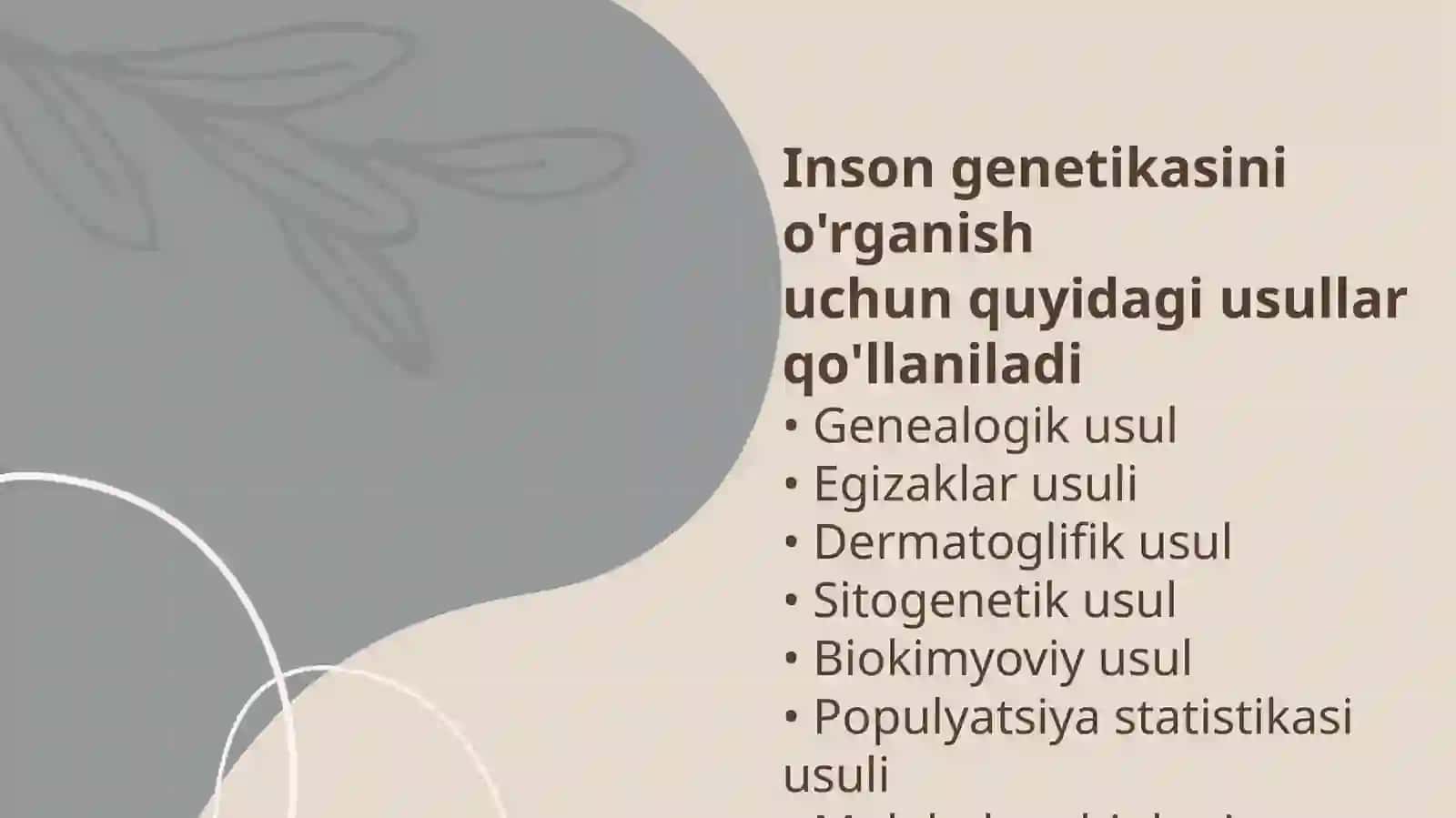 Insongenetikasini o'rganish usullari 2