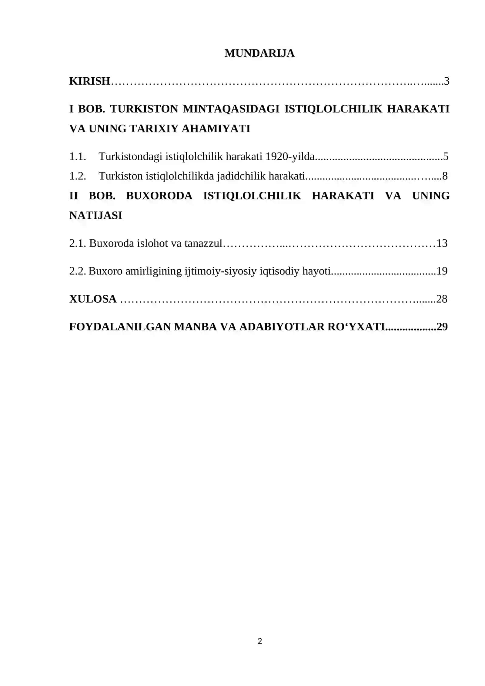 BUXORODA ISTIQLOLCHILIK HARAKATI VA UNING NATIJASI 2