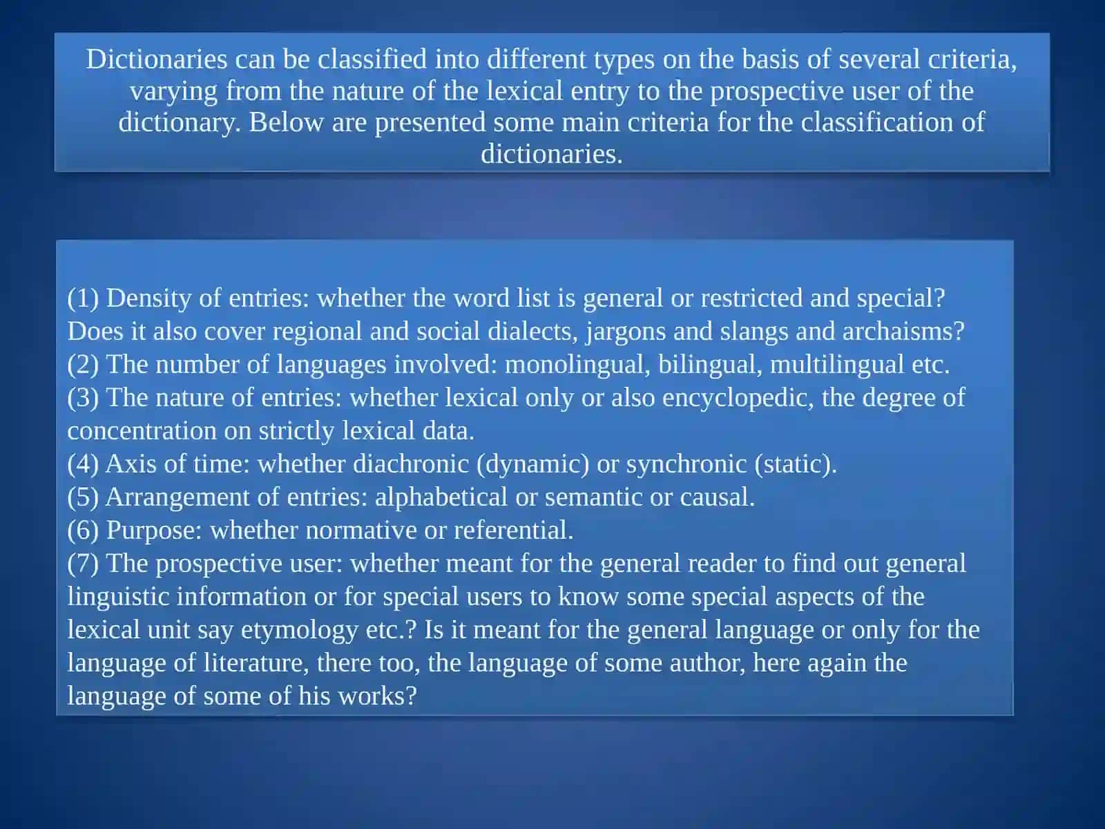 Types of dictionaries 2