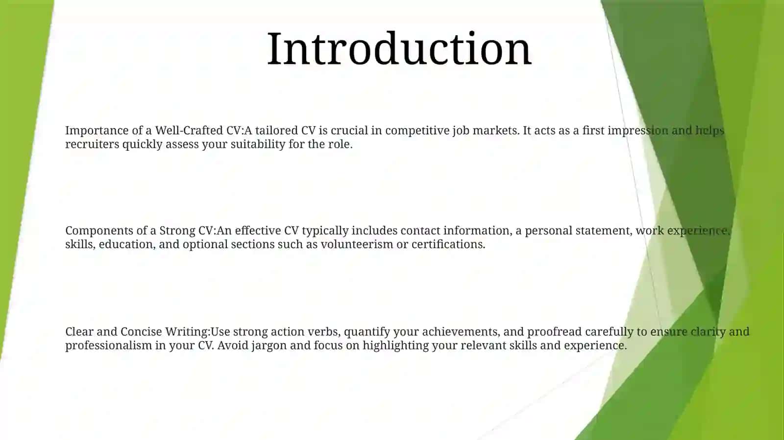 Cv Writing 2