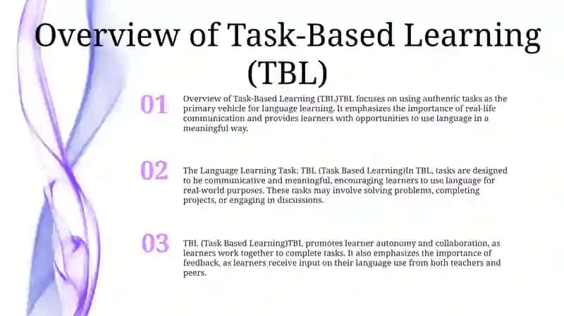 The Language Learning Task: TBL (Task Based Learning) 2