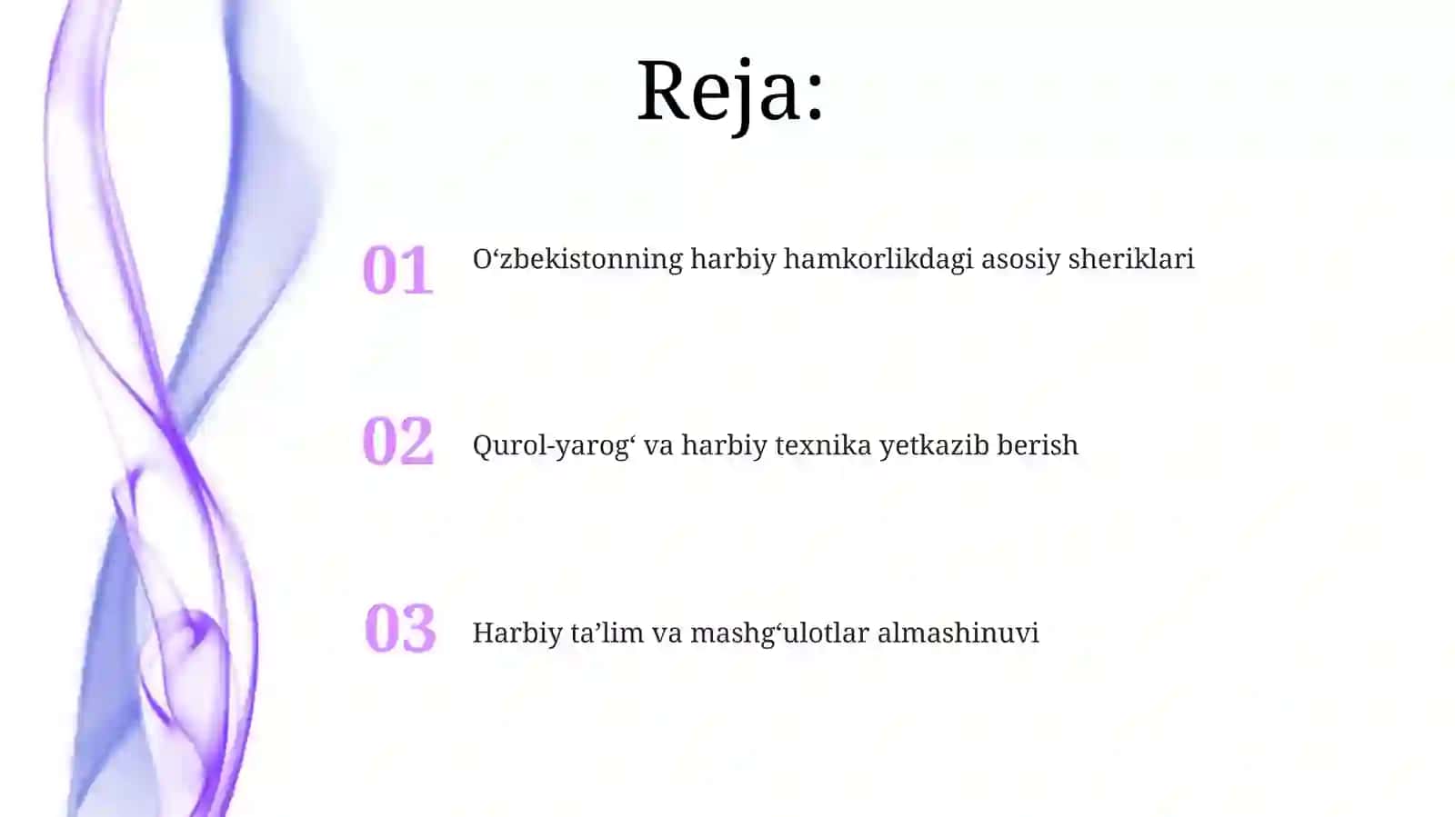 Oʻzbekistonning bugungi kunda dunyo davlatlari bilan harbiy yoʻnalishda hamkorliklari tahlili 2