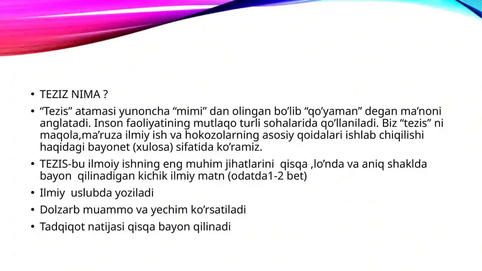TEZIZ NIMA? 2